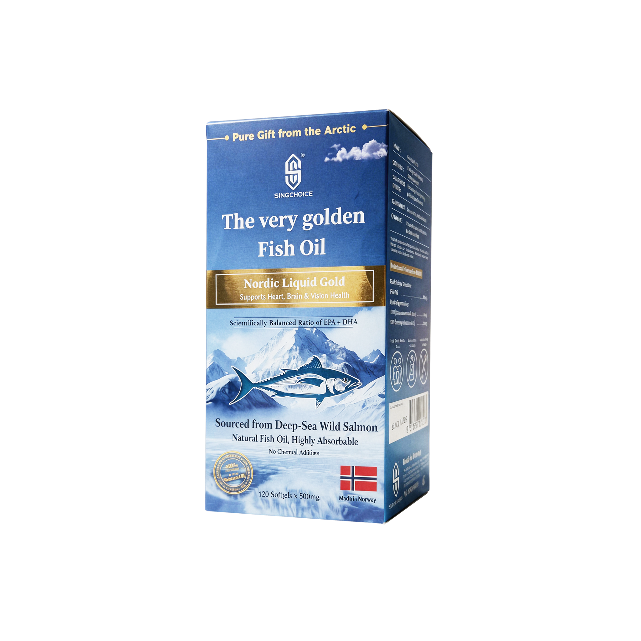 SINGCHOICE Golden Fish Oil supplement packaging