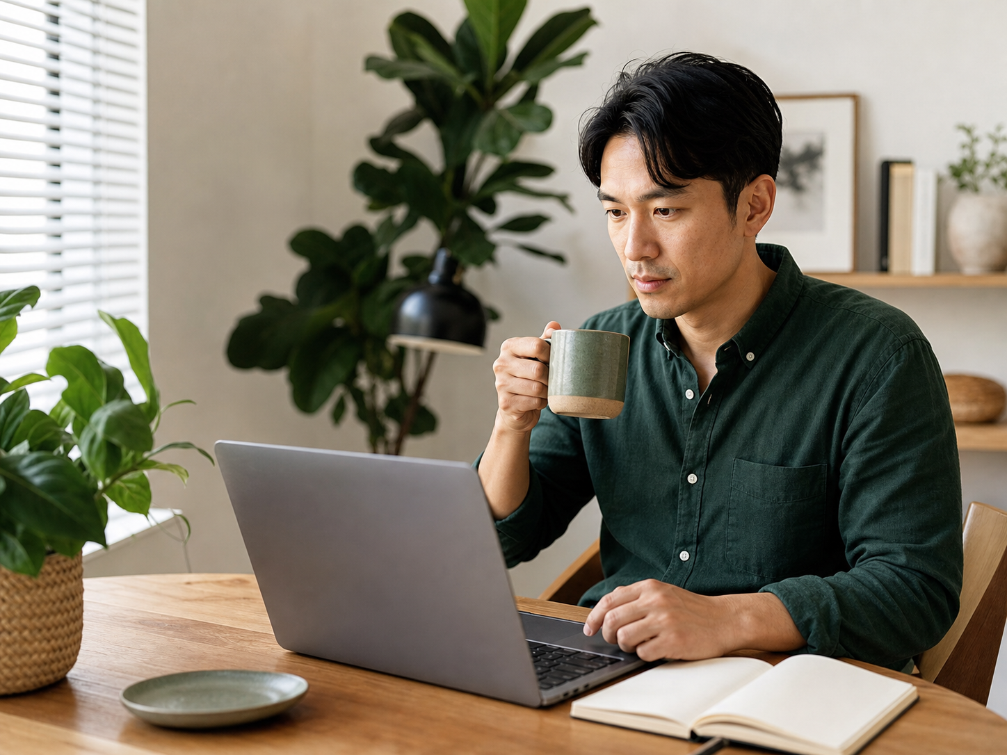 Professional at a desk keeping a simple daily routine